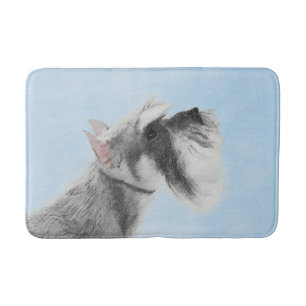 Schnauzer (Giant, Standard) Painting - Dog Art Bathroom Mat