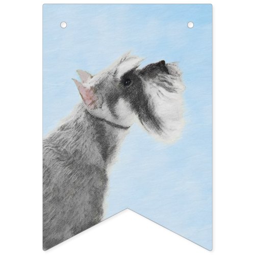 Schnauzer Giant Standard  Painting _ Dog Art Bunting Flags