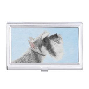 Schnauzer (Giant, Standard)  Painting - Dog Art Business Card Holder