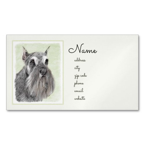 Schnauzer Giant Standard Painting _ Dog Art Business Card Magnet