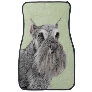 Schnauzer (Giant, Standard) Painting - Dog Art Car Floor Mat