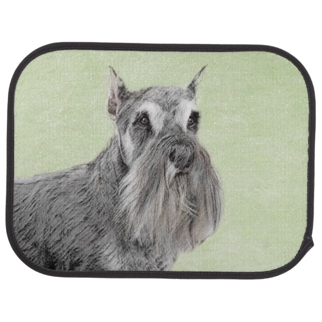 Schnauzer (Giant, Standard) Painting - Dog Art Car Floor Mat (Rear)