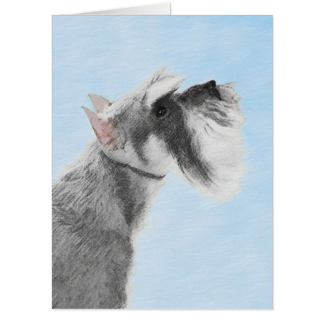 Schnauzer (Giant, Standard) Painting - Dog Art Card (Front)