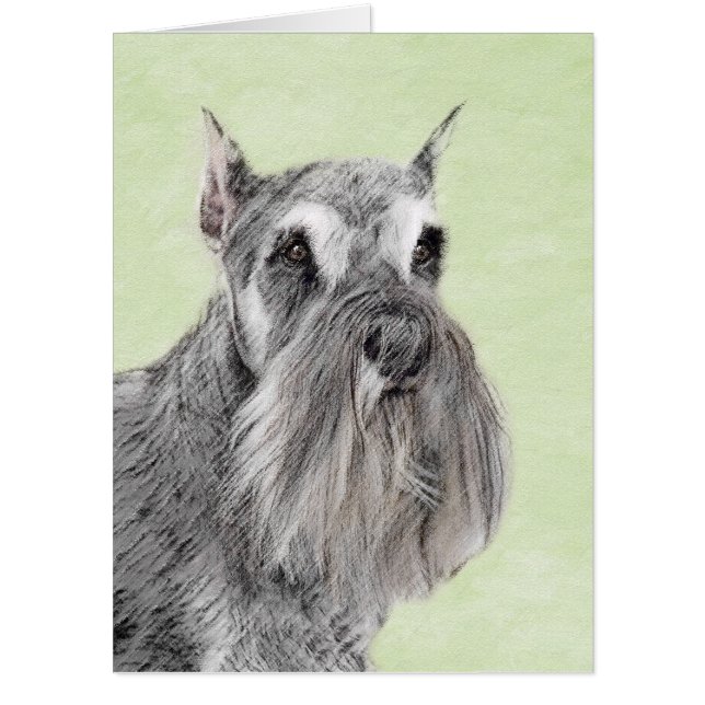 Schnauzer (Giant, Standard) Painting - Dog Art Card (Front)