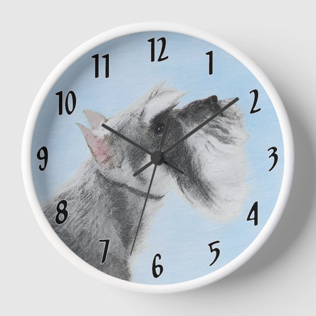 Schnauzer (Giant, Standard)  Painting - Dog Art Clock (Front)