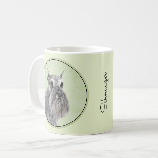 Schnauzer (Giant, Standard) Painting - Dog Art Coffee Mug (Front Left)