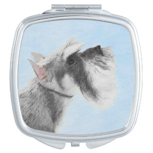 Schnauzer (Giant, Standard) Painting - Dog Art Compact Mirror