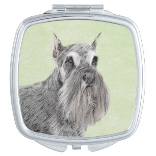 Schnauzer (Giant, Standard) Painting - Dog Art Compact Mirror