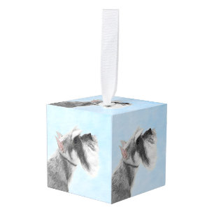 Schnauzer (Giant, Standard) Painting - Dog Art Cube Ornament