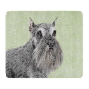 Schnauzer (Giant, Standard) Painting - Dog Art Cutting Board