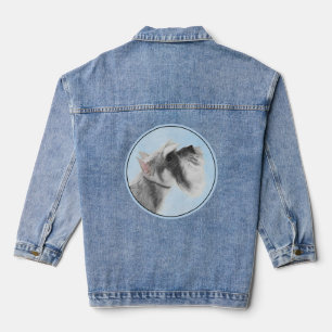 Schnauzer (Giant, Standard)  Painting - Dog Art Denim Jacket