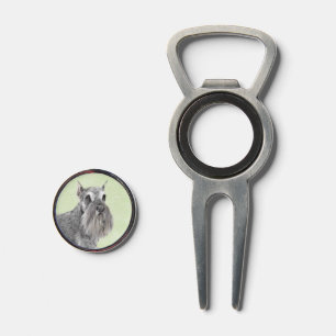 Schnauzer (Giant, Standard) Painting - Dog Art Divot Tool