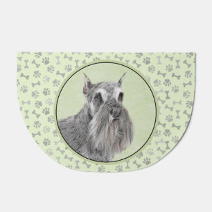 Schnauzer (Giant, Standard)  Painting - Dog Art Doormat