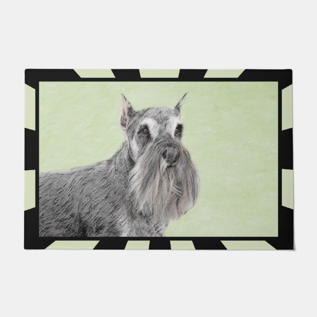 Schnauzer (Giant, Standard) Painting - Dog Art Doormat (Front)