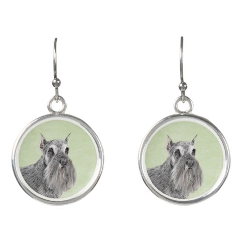 Schnauzer Giant Standard Painting _ Dog Art Earrings