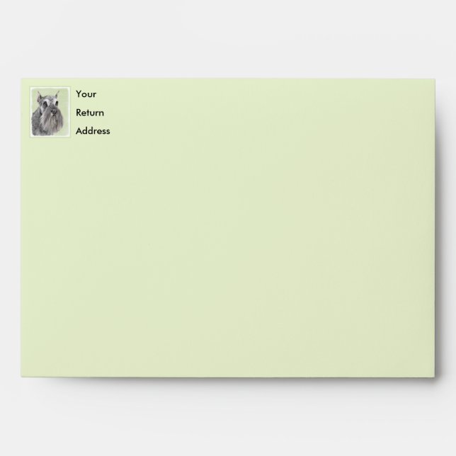 Schnauzer (Giant, Standard) Painting - Dog Art Envelope (Front)