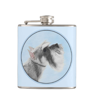 Schnauzer (Giant, Standard) Painting - Dog Art Flask