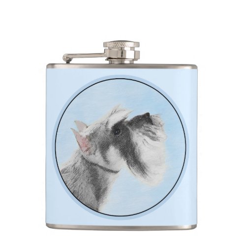 Schnauzer Giant Standard Painting _ Dog Art Flask