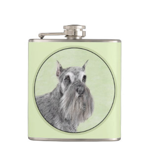 Schnauzer (Giant, Standard) Painting - Dog Art Flask