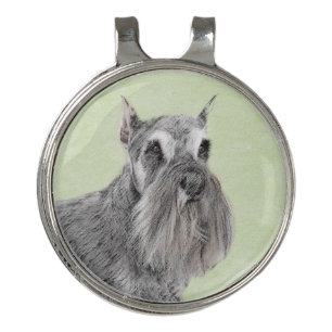 Schnauzer (Giant, Standard) Painting - Dog Art Golf Hat Clip