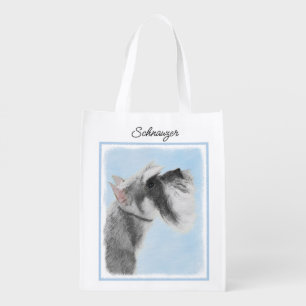 Schnauzer (Giant, Standard) Painting - Dog Art Gro Grocery Bag