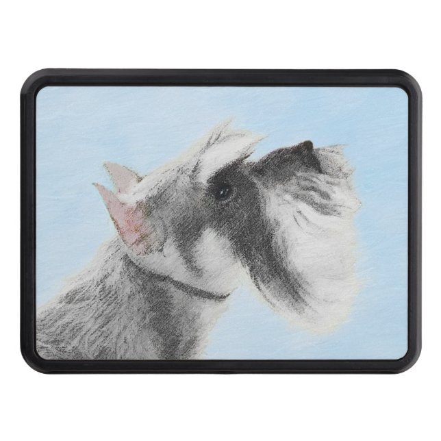 Schnauzer (Giant, Standard)  Painting - Dog Art Hitch Cover (Front)