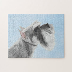 Schnauzer (Giant, Standard) Painting - Dog Art Jigsaw Puzzle