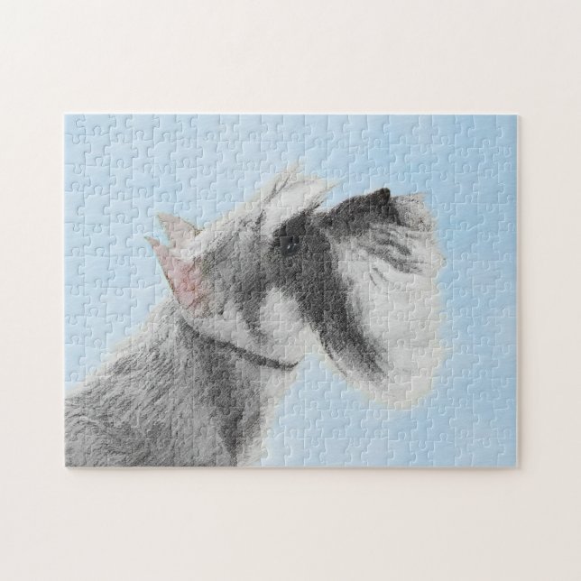 Schnauzer (Giant, Standard)  Painting - Dog Art Jigsaw Puzzle (Horizontal)