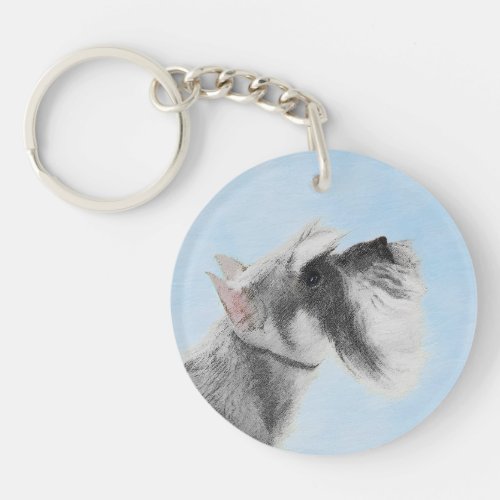 Schnauzer Giant Standard  Painting _ Dog Art Keychain