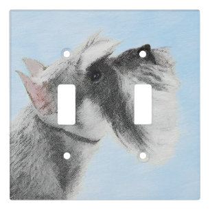 Schnauzer (Giant, Standard) Painting - Dog Art Light Switch Cover