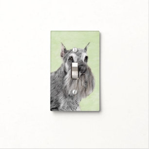Schnauzer (Giant, Standard) Painting - Dog Art Light Switch Cover