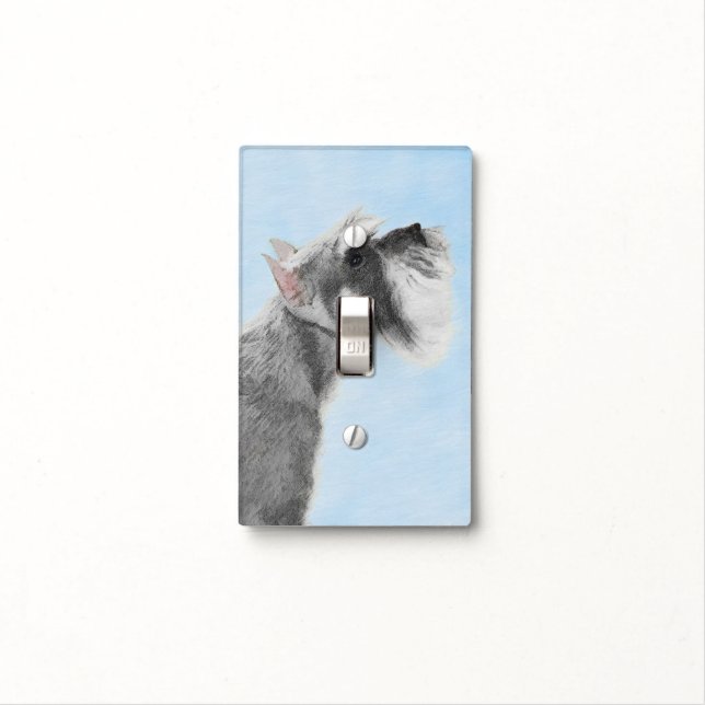 Schnauzer (Giant, Standard)  Painting - Dog Art Light Switch Cover (In Situ)