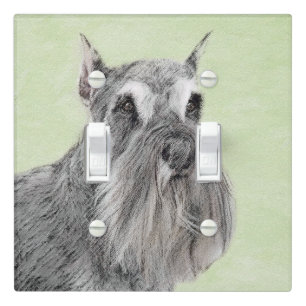 Schnauzer (Giant, Standard) Painting - Dog Art Light Switch Cover