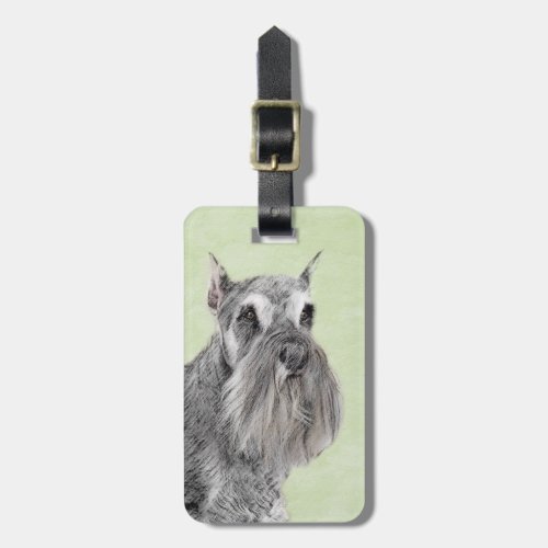 Schnauzer Giant Standard Painting _ Dog Art Luggage Tag