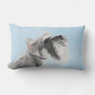 Schnauzer (Giant, Standard) Painting - Dog Art Lumbar Pillow