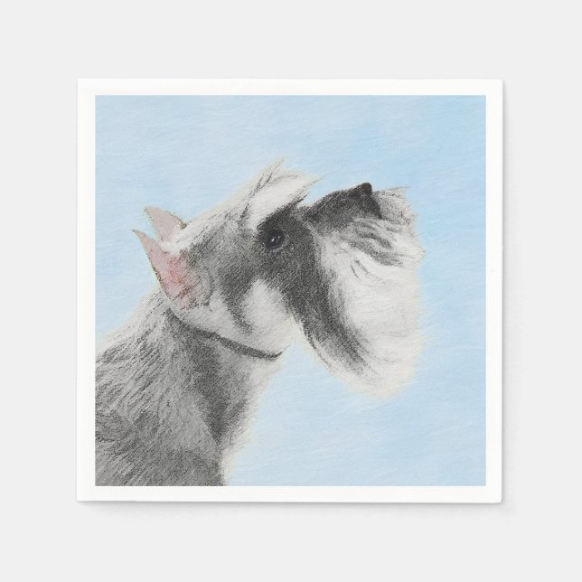 Schnauzer (Giant, Standard) Painting - Dog Art Napkins (Front)