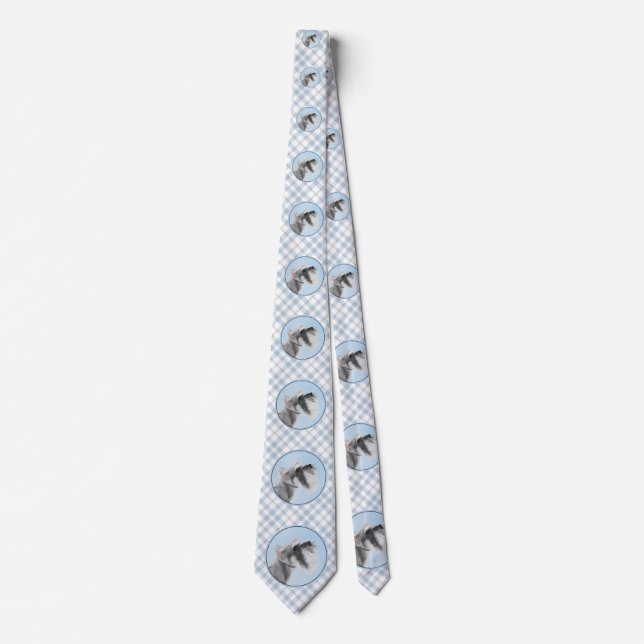 Schnauzer (Giant, Standard)  Painting - Dog Art Neck Tie (Front)