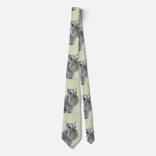 Schnauzer (Giant, Standard) Painting - Dog Art Neck Tie