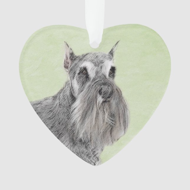 Schnauzer (Giant, Standard) Painting - Dog Art Ornament (Front)