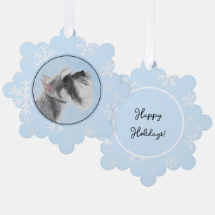 Schnauzer (Giant, Standard)  Painting - Dog Art Ornament Card