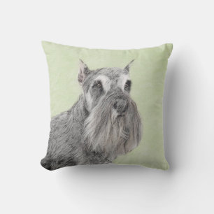 Schnauzer (Giant, Standard) Painting - Dog Art Outdoor Pillow