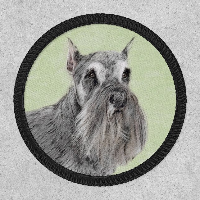 Schnauzer (Giant, Standard) Painting - Dog Art Patch (Front)