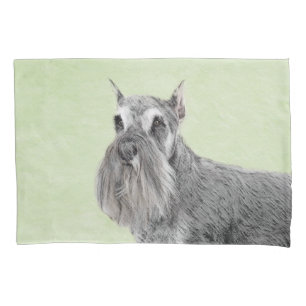 Schnauzer (Giant, Standard) Painting - Dog Art Pillow Case