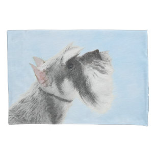 Schnauzer (Giant, Standard) Painting - Dog Art Pillowcase
