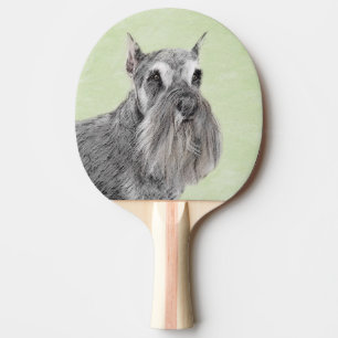 Schnauzer (Giant, Standard) Painting - Dog Art Ping Pong Paddle