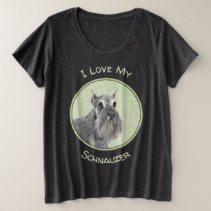 Schnauzer (Giant, Standard) Painting - Dog Art Plus Size T-Shirt
