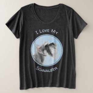 Schnauzer (Giant, Standard) Painting - Dog Art Plus Size T-Shirt