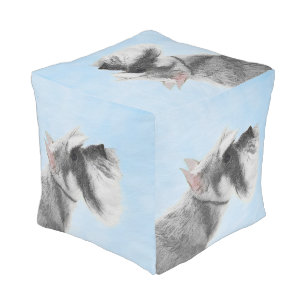 Schnauzer (Giant, Standard)  Painting - Dog Art Po Pouf