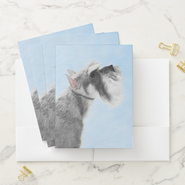 Schnauzer (Giant, Standard) Painting - Dog Art Pocket Folder (In Situ)