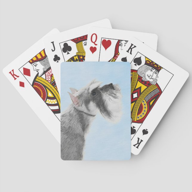 Schnauzer (Giant, Standard) Painting - Dog Art Poker Cards (Back)